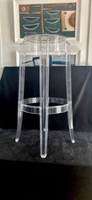 Vintage Clear Charles Ghost Bar Stool by Kartell, Designed by Philippe Starck