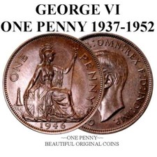 ONE PENNY, KING GEORGE VI 1937-1952, HIGH GRADE, CHOOSE YEAR