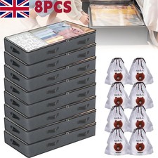 8 x 90L Large Underbed Storage Bag Clothes Zipped Organizer Fabric Storage Bag