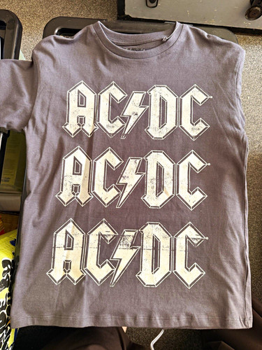 Boys grey retro logo - ac/dc,