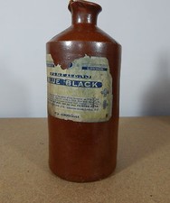 large stoneware Office ink bottle Stephens Blue black with Label 23cm tall.