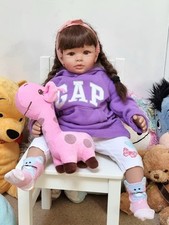 60cm Reborn Toddler Girl Doll with many outfits / clothes and accessories bundle