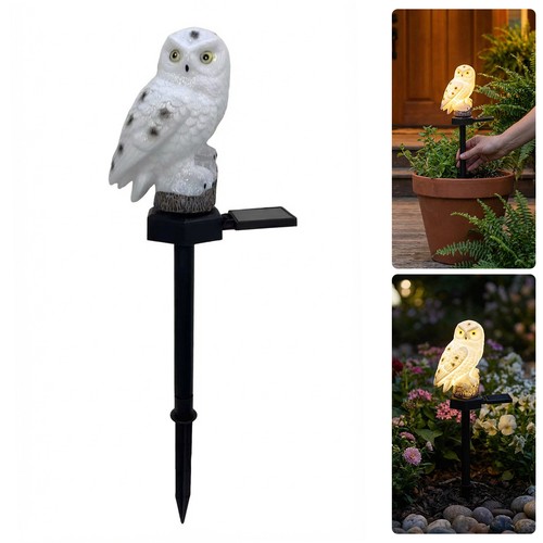 Owl led solar powered garden - led,