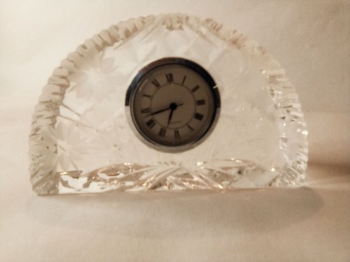 Lead crystal paperweight clock - crystal,