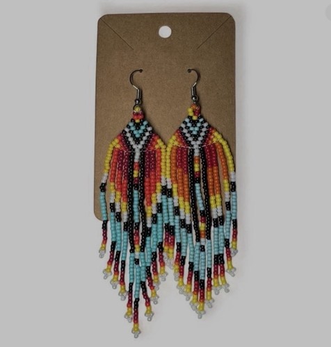 Long seed bead fringe - seed, earrings