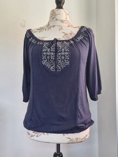 New Look Navy Boho Embroidered
