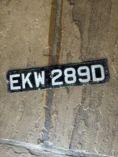 Vintage 1966 Black UK Number / Reg Plate – Original – Classic Bike/Car Plate