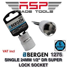 SINGLE 24MM 1/2" DR SUPER LOCK SOCKET BERGEN 1275 6 POINTED