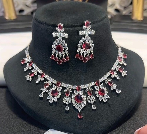 Stone necklace ruby - stone, &