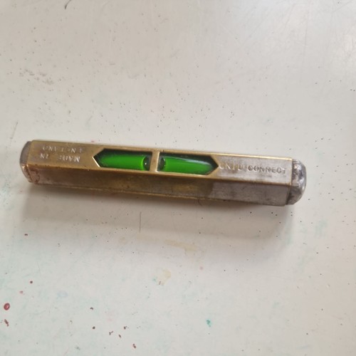 Brass miniture spirit level - brass,