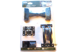 NATIONAL HARDWARE SHED DOOR KIT, BLACK STEEL, REPLACE HARDWARE ON TWO SHED DOORS