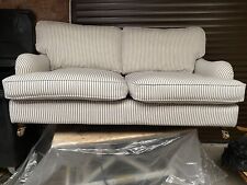 DFS GOWER  Large Sofa -Reupholstered In Navy Ticking Stripe