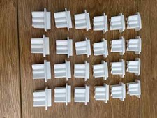 Pack of 24 Roller Blind Bottom Rail White End Caps - Replacement / Spare Parts