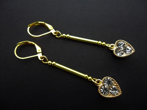 Pair gold colour dangly - a,