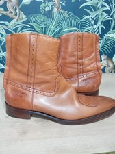Jeffery West Norton Lemmy Tan Leather Boots Size 10 Rare Biker Limited Edition