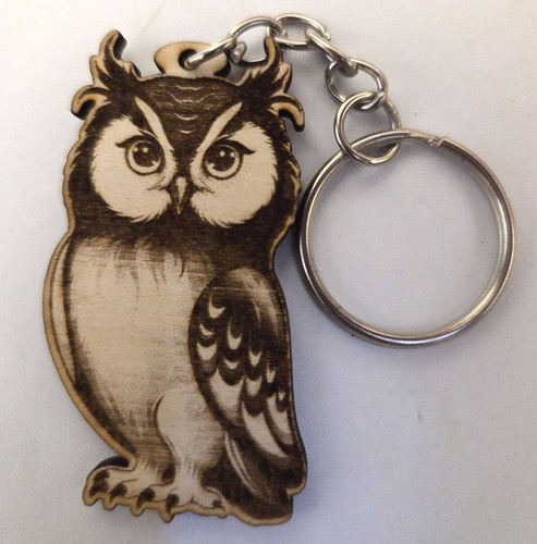 Laser engraved wooden owl - laser,