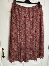 Eastex Heirloom Pleated Skirt, Elasticated Waist, Terracotta Mix, 16