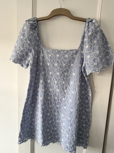 Zara blue broderie anglaise - blue,