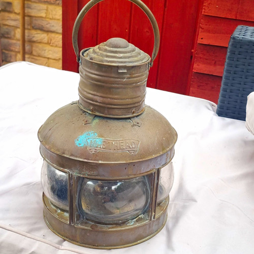 Vintage brass metal - &, glass