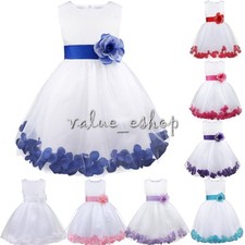 Petals Baby Flower Girl Dress Princess Bridesmaid Communion Wedding Formal Gown