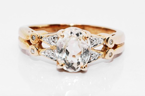 Vintage 9ct gold aquamarine - 9ct,