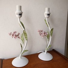 Pair Metal Floral Toleware