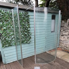 Curved Walk-In Shower Enclosure, Cubicle, Glass Screen/ Side Panel