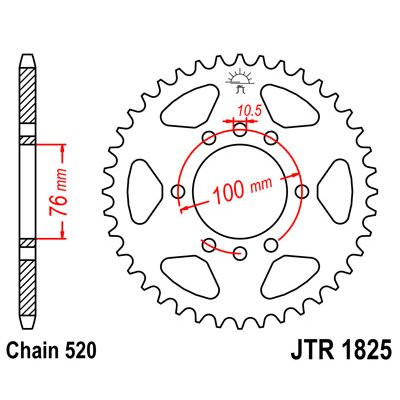 Sprockets rear sproket - rear, 1825