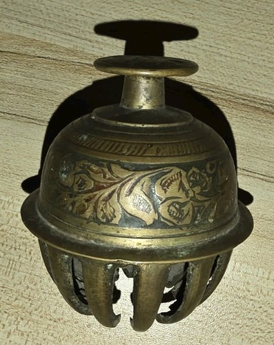 Antique brass indian claw - brass, bell