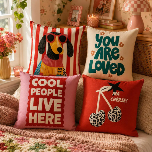 Retro geometric pillow covers - retro,