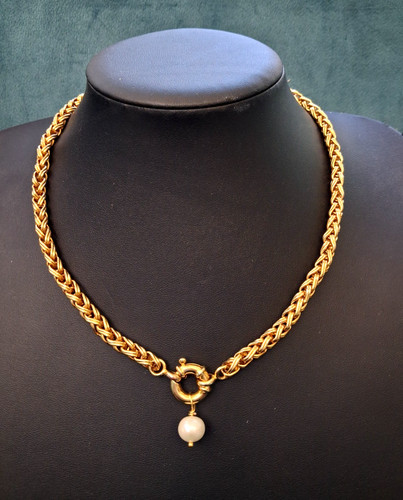 Chain mail necklace with real - chain,
