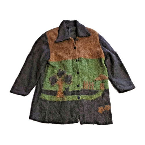 Womens mohair cardigan coat - mohair,
