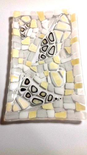 Handmade dish fused glass - dish,,