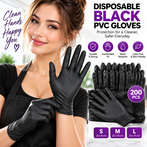 Black disposable nitrile - black,