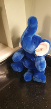 Ty Beanie Buddy Dark Royal Blue Peanut the Elephant 1998 Very Rare