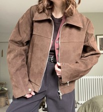 Olive clothing Suedette bomber