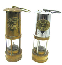 Pair of Thomas and Williams  brass Cambrian coal miners swing lamps 1980s