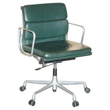 RRP £4045 VITRA EAMES EA217 SOFTPAD UNIQUE GREEN LEATHER CAPTAINS OFFICE CHAIR