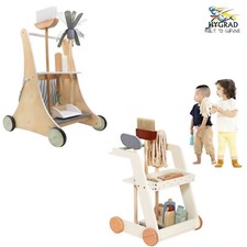 Kids Wooden Cleaning Kit Pretend Play Household Toy Set Playhouse For Children’s