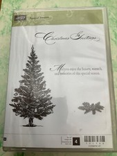 SET of 4 Stampin Up! Special Season Christmas Wooden Rubber Stamps 131766 -Xmas