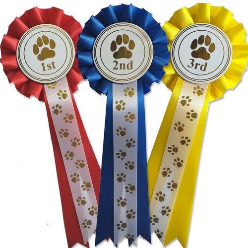 Dog rosettes 1st 3rd 1tier - dog,