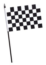 Black and White Check Small Hand Flag (6" x 4")