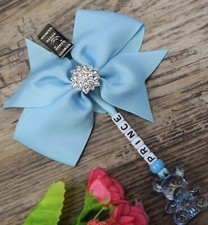 Personalised stunning pram charm in baby blue baby girls boys crown