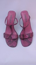 Carvela Kurt Geiger Pink Snakeskin t bar sling back kitten heel strappy  Y2K  6