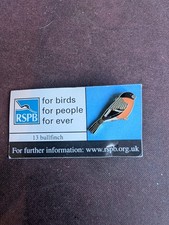 RSPB Bullfinch Pin Badge #13 FBFPFE On Card