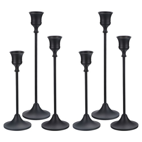 Black candlestick holders - black,