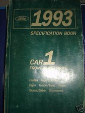 1993 Ford Car 1 Front Wheel Drive Specifications Manual