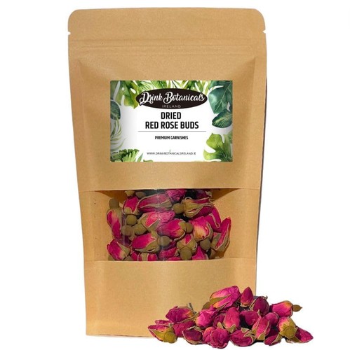 Dried red rose buds - red,