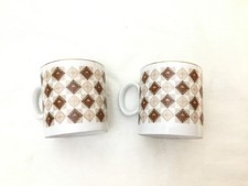 2 X DIAMOND PATTERN DEMITASSE CUPS,CHINA