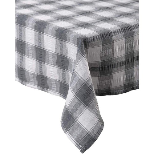 Cotton seersucker tablecloth - tablecloth,